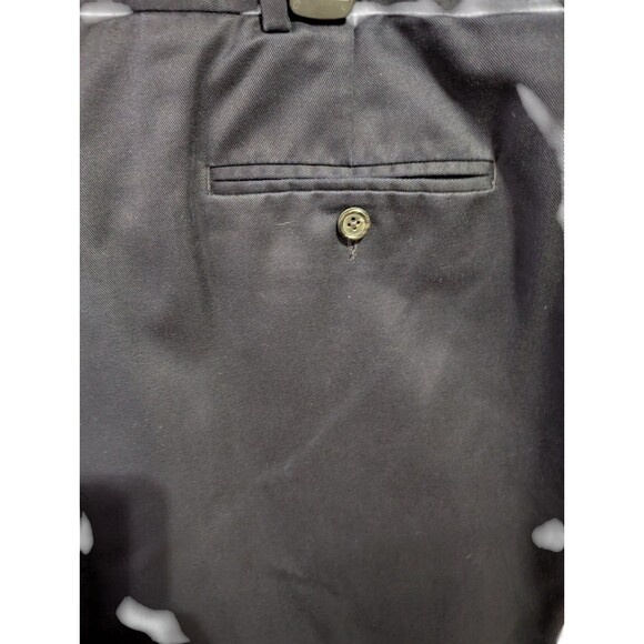 Lands End Traditional Fit Chino Pants Navy Blue 42x31 - 100% Cotton - Adjustable - Picture 5 of 6